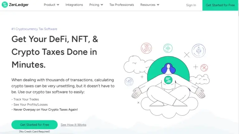 zenledger cryptocurrency tax software homepage screenshot